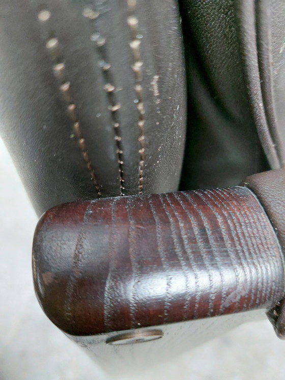 Image 1 of 2 X Dark Brown Leather Armchairs Bulo Memphis Style