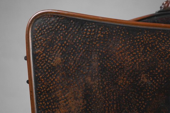 Image 1 of Mid - Century magazine rack in hammered copper, France, 1890S