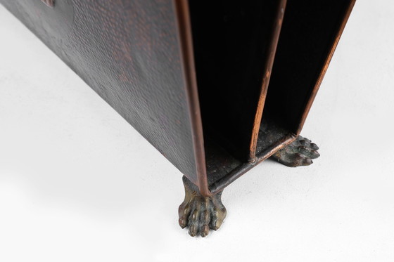 Image 1 of Mid - Century magazine rack in hammered copper, France, 1890S
