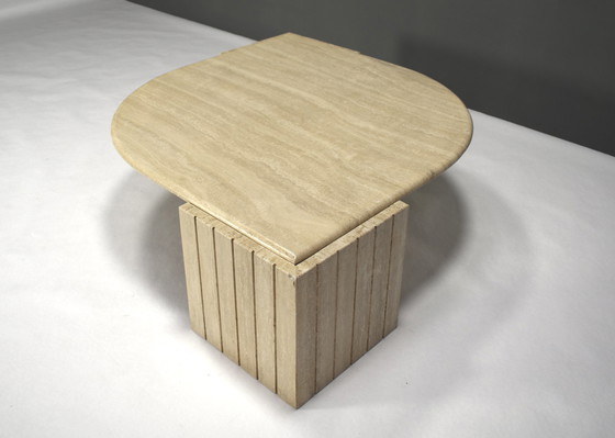 Image 1 of Roche Bobois Travertine Coffee Table – France, Circa 1970