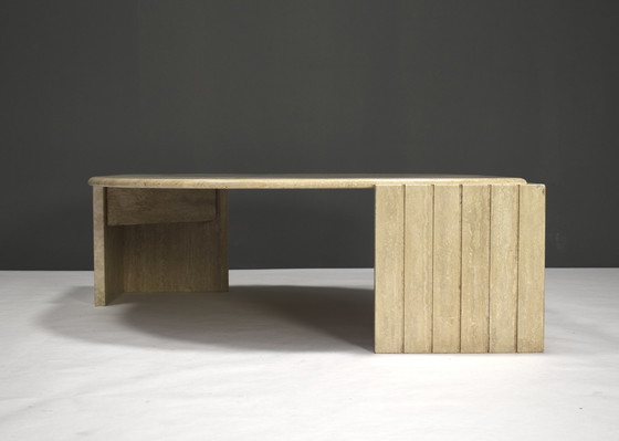 Image 1 of Roche Bobois Travertine Coffee Table – France, Circa 1970