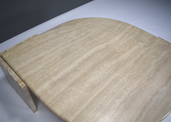 Image 1 of Roche Bobois Travertine Coffee Table – France, Circa 1970