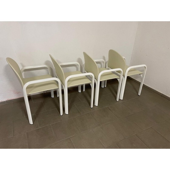 Image 1 of Set of 4 vintage leather and metal chairs by Gae Aulenti Orsay for Knoll, Italy 1970
