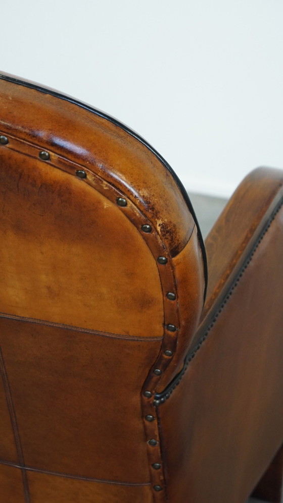 Image 1 of Sheepskin Leather Armchair Combined With Wood