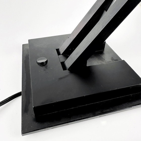 Image 1 of Lampada da tavolo vintage Ikea, lampada da architetto nera postmoderna