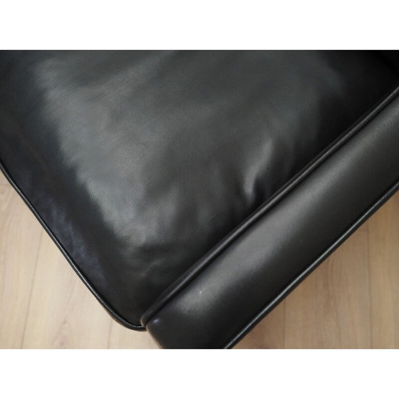 Image 1 of Vintage black leather sofa by Hurup Møbelfabrik, 1970s