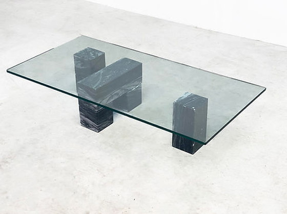 Image 1 of Marble and glass coffee table