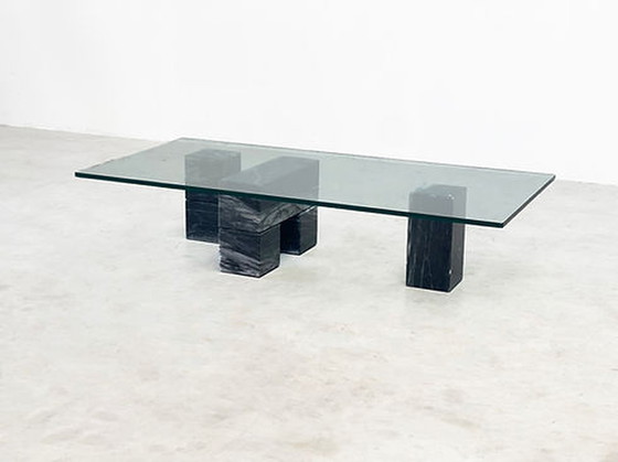 Image 1 of Marble and glass coffee table