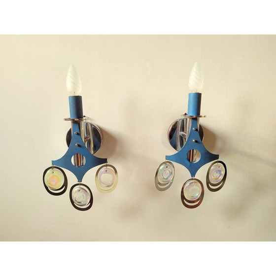 Image 1 of Pair of vintage italian wall lamps, 1960s