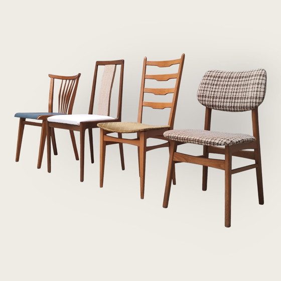 Image 1 of 4x Mid Century dining table chairs