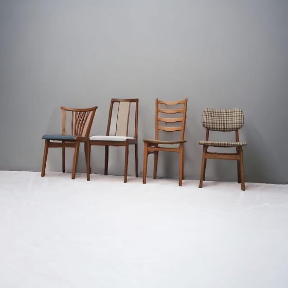 Image 1 of 4x Mid Century dining table chairs