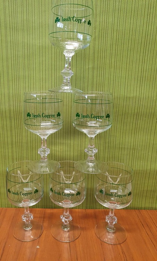 1974 Set Of 6 Irish Coffee Glasses