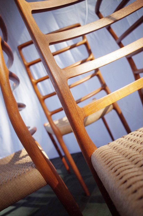 Image 1 of 4 X Danish Niels O. Møller teak chairs model 82