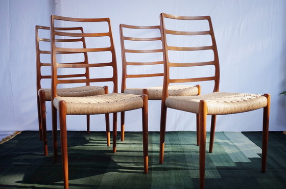 Image 1 of 4 X Danish Niels O. Møller teak chairs model 82