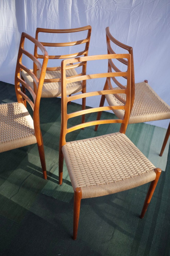 Image 1 of 4 X Danish Niels O. Møller teak chairs model 82