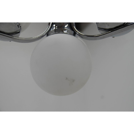 Image 1 of Art Deco vintage chandelier with sandblasted glass shades, 1930s