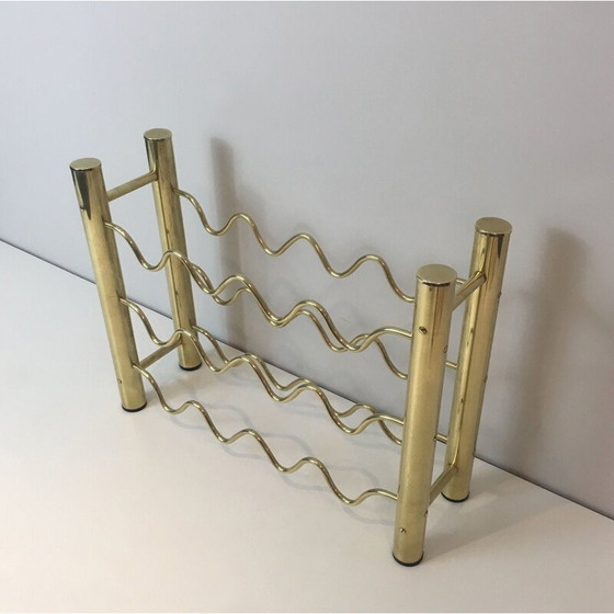 Image 1 of Vintage brass bottle holder, France 1970