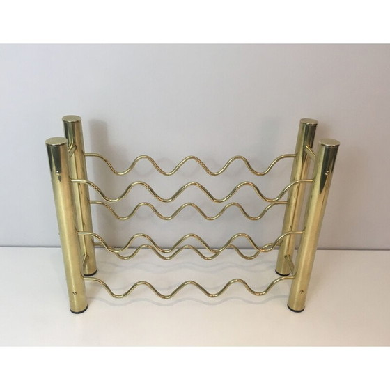 Image 1 of Vintage brass bottle holder, France 1970