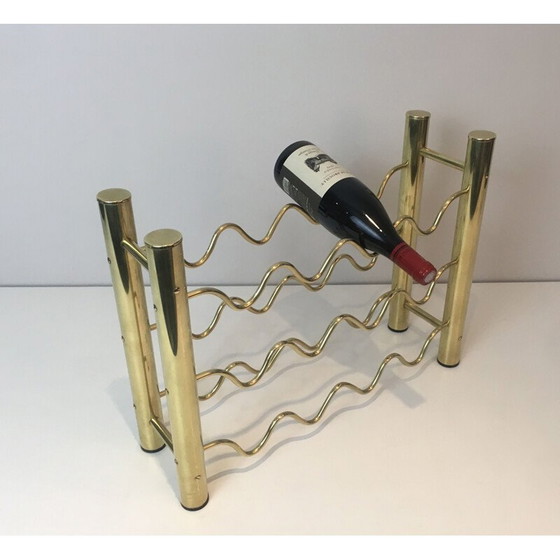 Image 1 of Vintage brass bottle holder, France 1970
