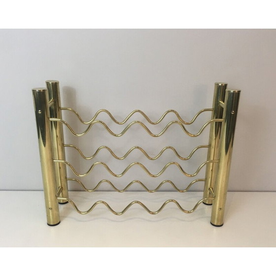 Image 1 of Vintage brass bottle holder, France 1970