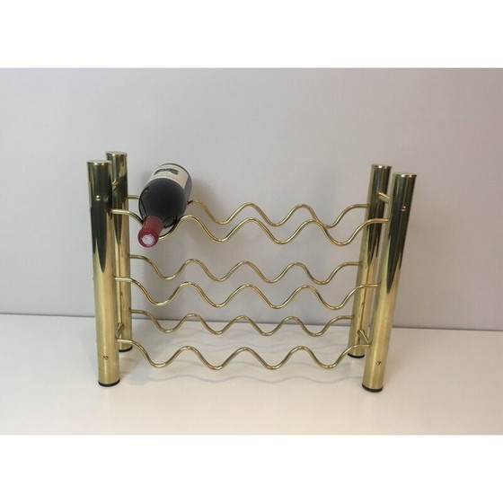 Image 1 of Vintage brass bottle holder, France 1970
