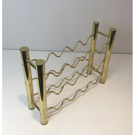 Image 1 of Vintage brass bottle holder, France 1970