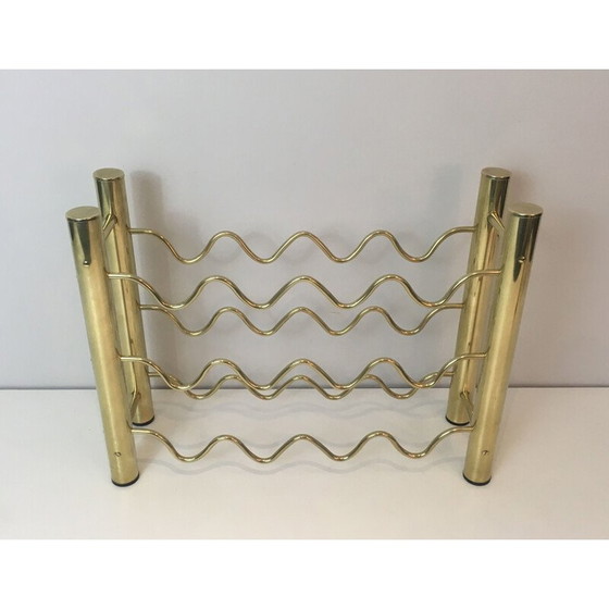 Image 1 of Vintage brass bottle holder, France 1970