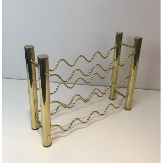Image 1 of Vintage brass bottle holder, France 1970