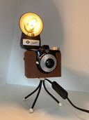 Lampe d'appareil photo vintage Agfa trépied