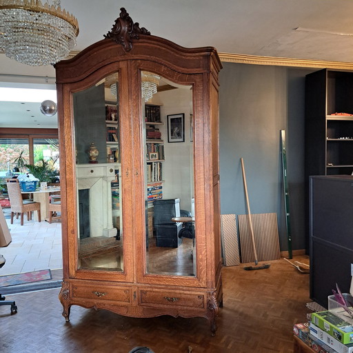 Antique Linen Cupboard Solid Oak