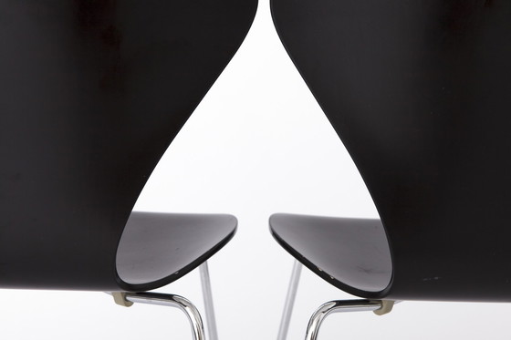 Image 1 of 2 Arne Jacobsen Chairs, Model 3107, 1980S, For Fritz Hansen, Danish