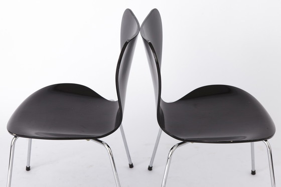 Image 1 of 2 Arne Jacobsen Chairs, Model 3107, 1980S, For Fritz Hansen, Danish