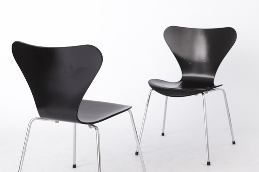 2 Arne Jacobsen Chairs, Model 3107, 1980S, For Fritz Hansen, Danish