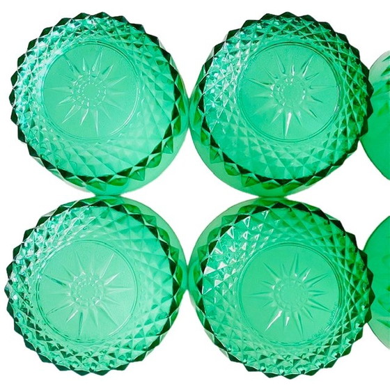 Image 1 of Juego de cuencos Arcoroc de cristal verde esmeralda, años 60