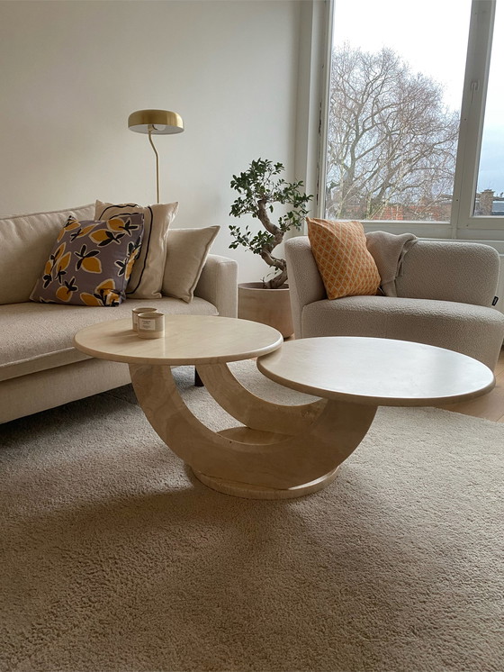 Image 1 of Rare travertine coffee table