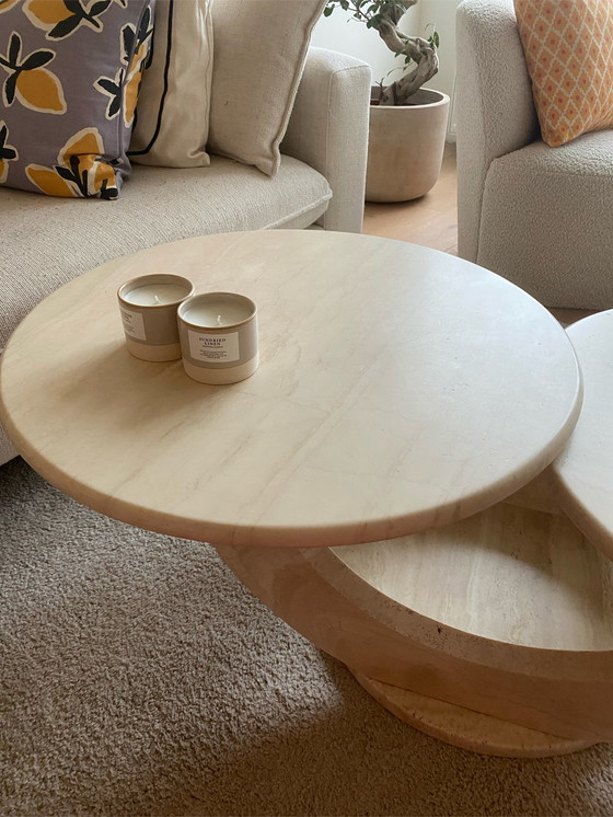 Image 1 of Rare travertine coffee table