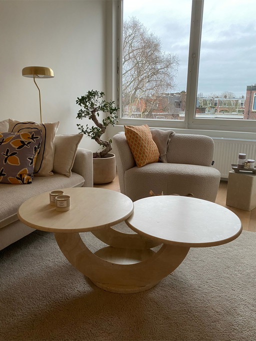 Rare travertine coffee table