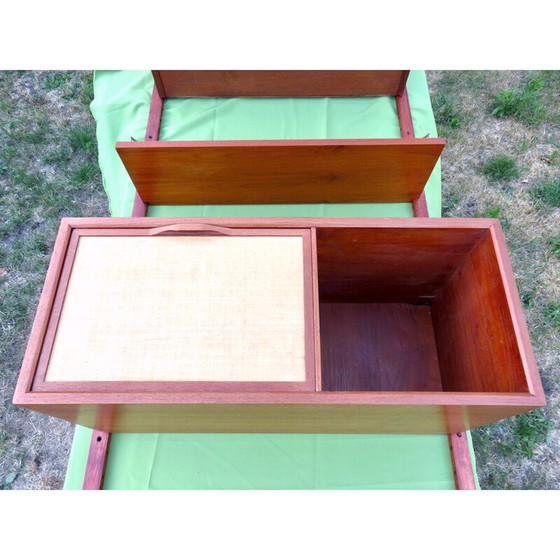 Image 1 of Vintage wall shelving system with teak writing case by Poul Cadovius, Denmark 1960