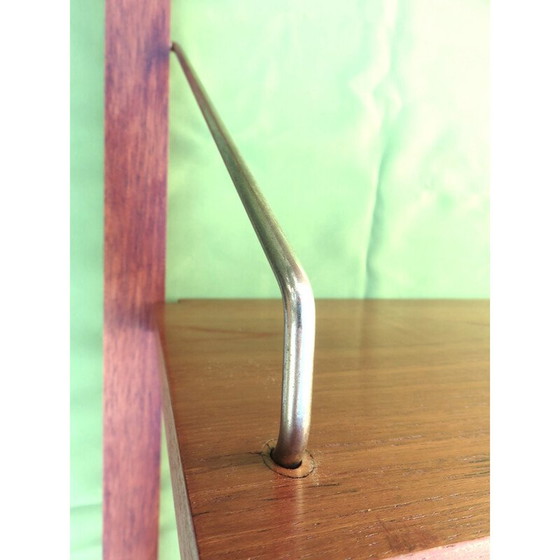 Image 1 of Vintage wall shelving system with teak writing case by Poul Cadovius, Denmark 1960