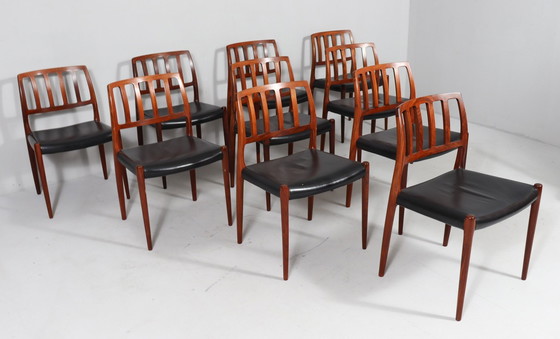 Image 1 of 10 dining chairs by Niels Otto Møller for Jl Møllers, model: 83, Denmark, 1960s,