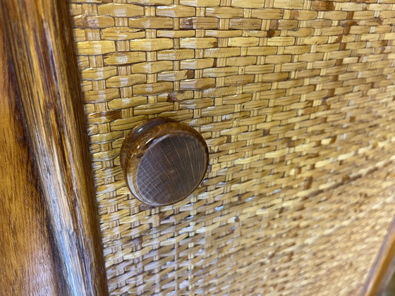 Image 1 of Roche Bobois rattan and bamboo wardrobe by Maugrion