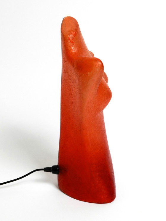 Image 1 of Exceptional 1960s woman torso table lamp made of fiberglass in red