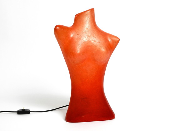 Image 1 of Exceptional 1960s woman torso table lamp made of fiberglass in red