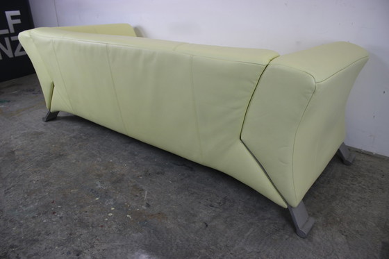 Image 1 of Divano di design a tre posti Rolf Benz 322 Club Sofa in vera pelle gialla