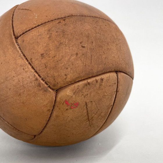 Image 1 of Vintage brown leather medicine ball, 1930s