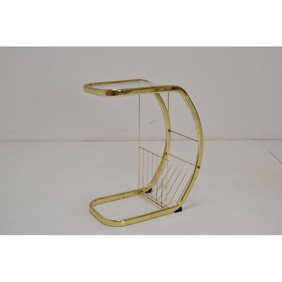 Image 1 of Vintage glass and brass side table, Germany 1990s