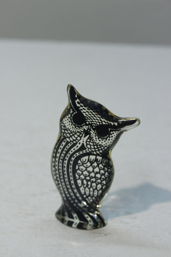 Image 1 of Abraham Palatnik Figurine Owl Design Kinetic Op Art 1970S Brazil