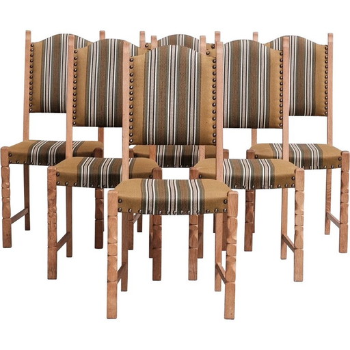 Set of 6 vintage oak dining chairs, Denmark 1960