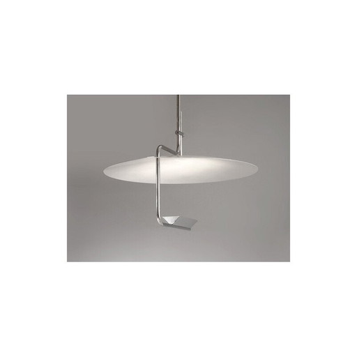 Pair of vintage pendant lamps 20575 in lacquered metal and stainless steel by Sabine Charoy, 1980s