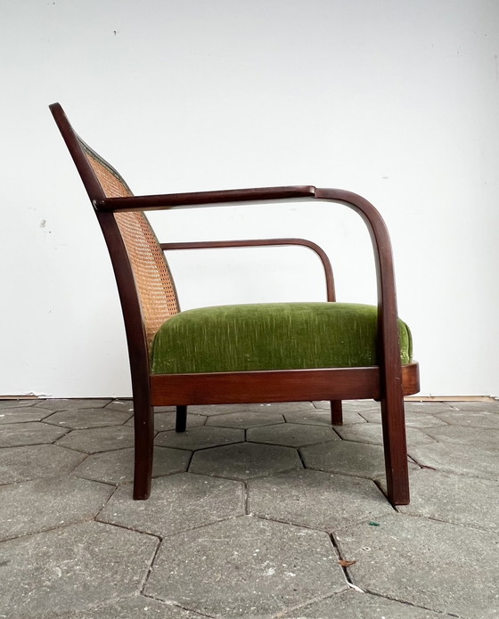 Image 1 of Vintage rattan armchair by Thonet, 1950's